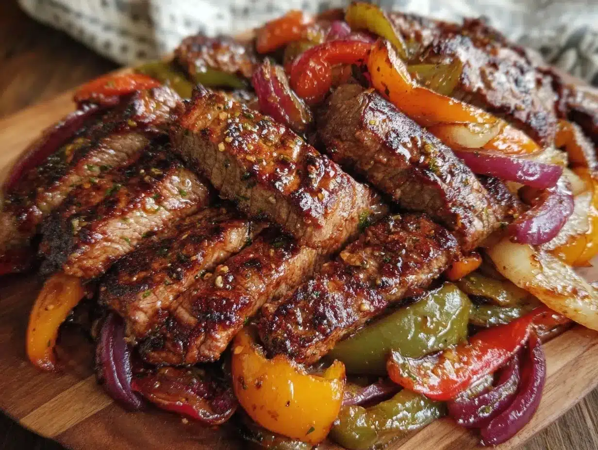 Savory Air Fryer Steak Fajitas Recipe Easy Perfect Peppers Onions 4 air fryer steak fajitas preparation steps