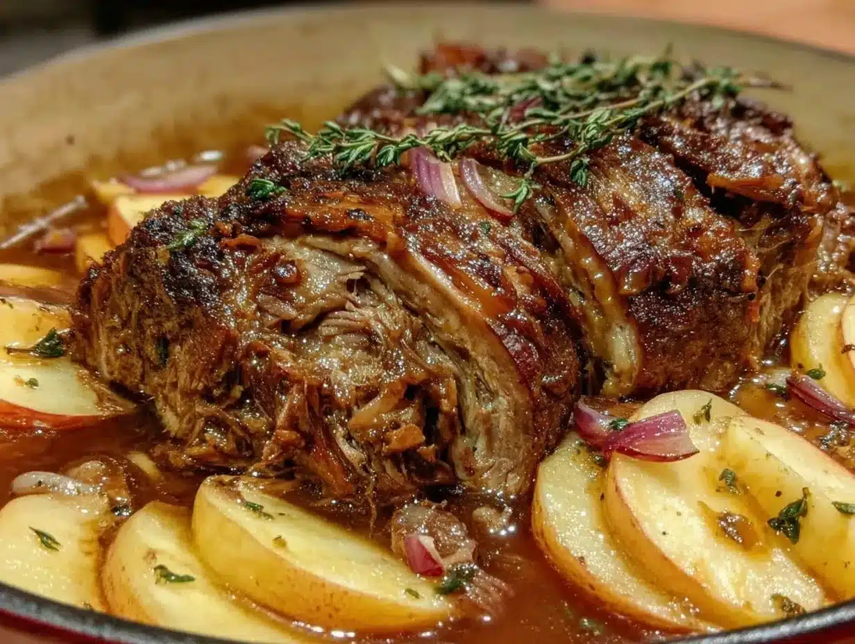 Apple Cider Braised Pork Shoulder Easy Valentine’s Day Dinner 4 apple cider braised pork shoulder preparation steps