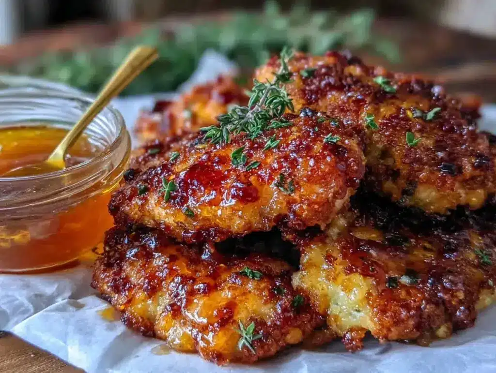 baked crunchy hot honey chicken - featured image