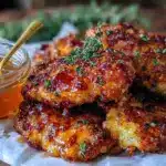 baked crunchy hot honey chicken - featured image