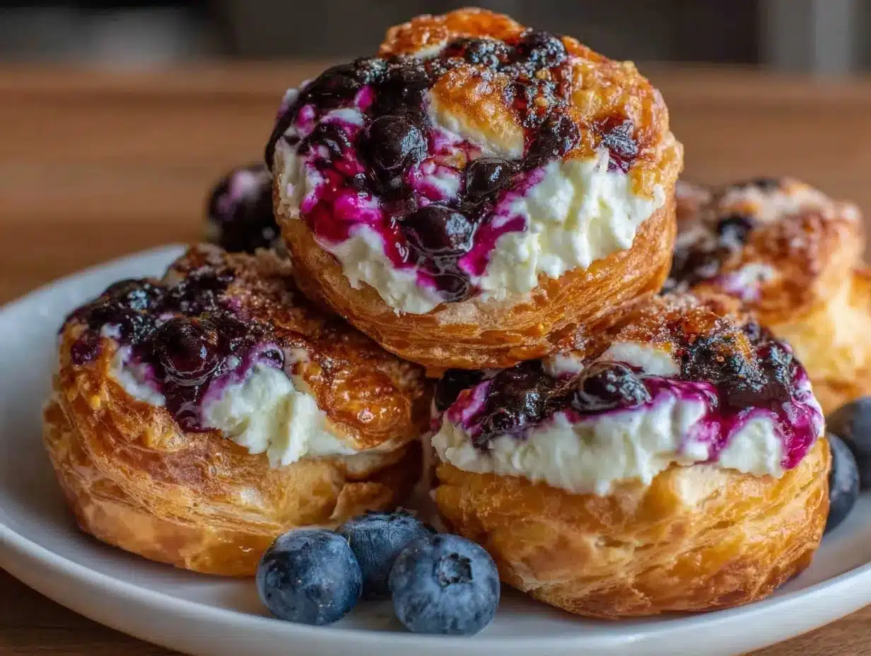 Blueberry Cream Cheese Puff Pastry Recipe Easy Homemade Breakfast Treat 4 blueberry cream cheese puff pastry preparation steps
