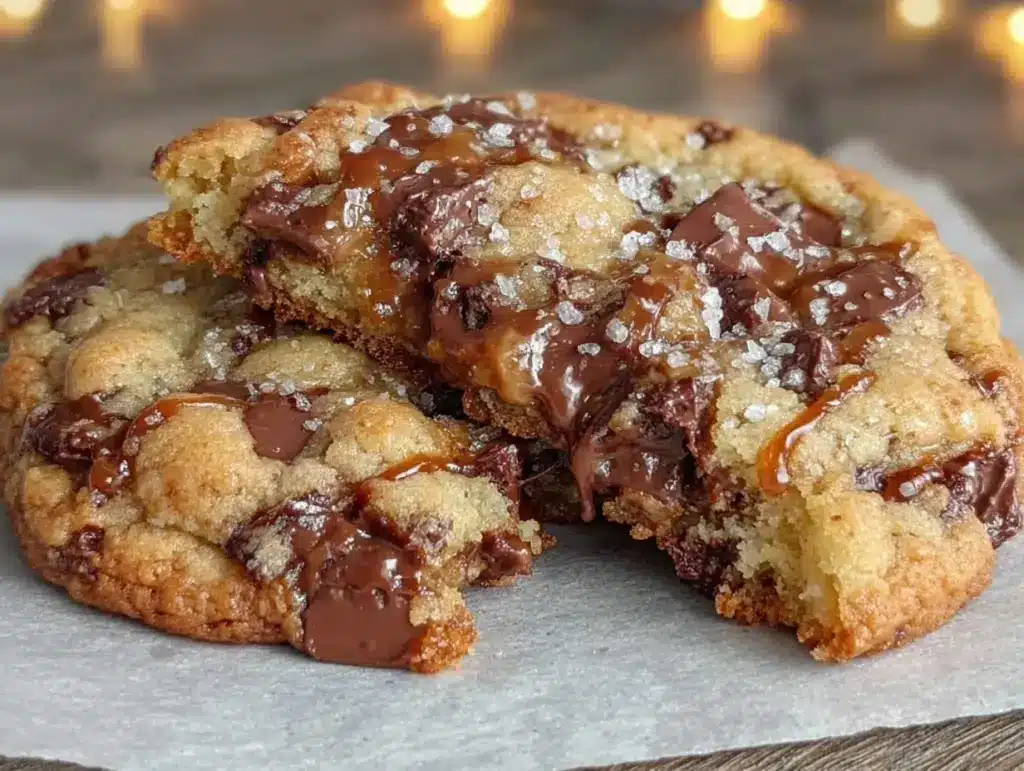 browned butter toffee chocolate chip cookies - featured image