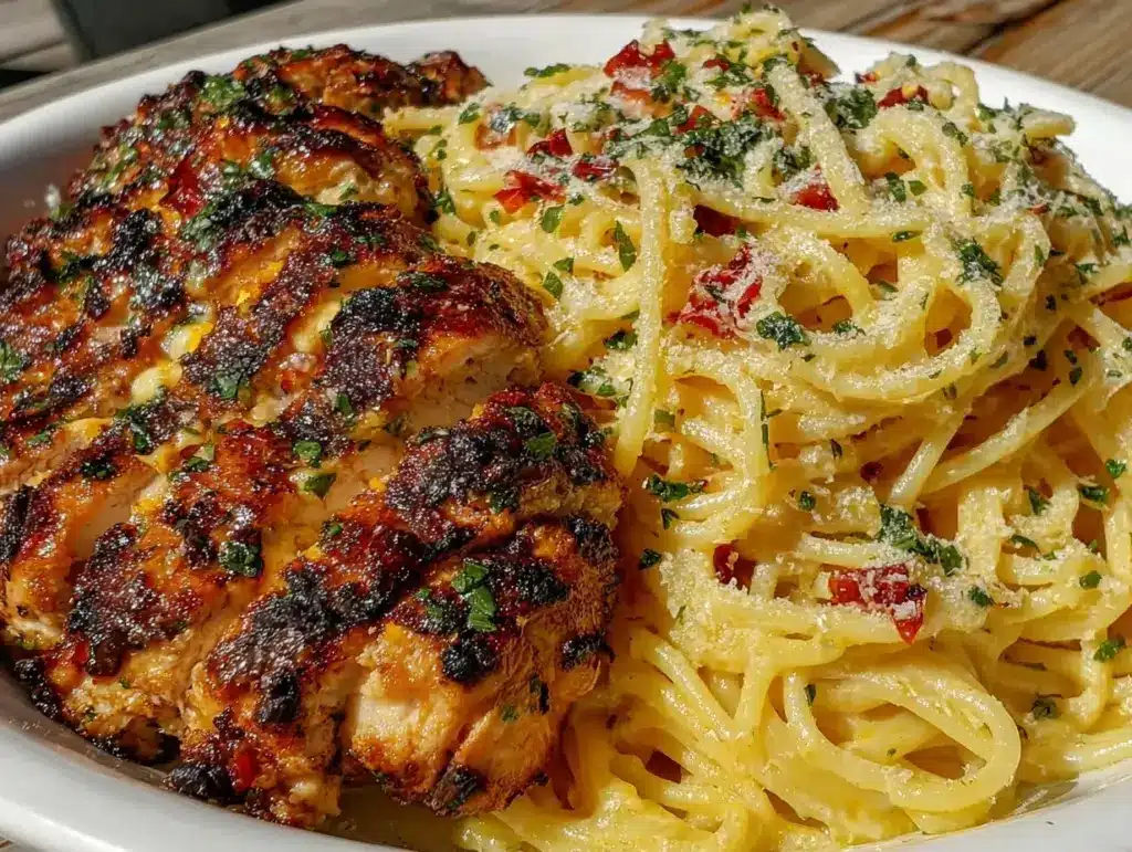 Cajun Three-Cheese Chicken Spaghetti - featured image