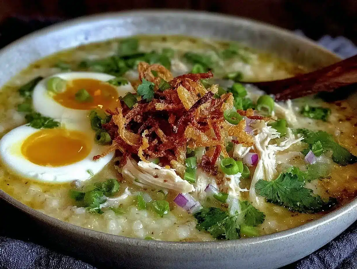 Comforting Chicken Congee Recipe Easy Homemade Asian Porridge Breakfast 4 chicken congee recipe preparation steps
