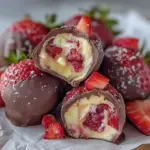 chocolate strawberry yogurt clusters - featured image