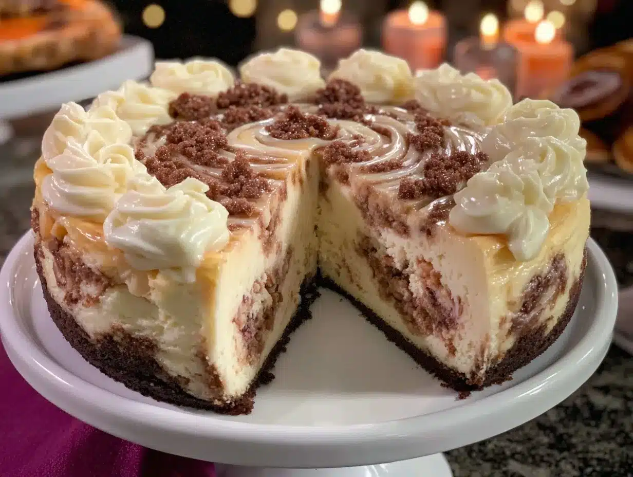Cinnamon Roll Cheesecake Recipe – Easy Homemade Dessert With Cream Cheese Icing 4 cinnamon roll cheesecake preparation steps