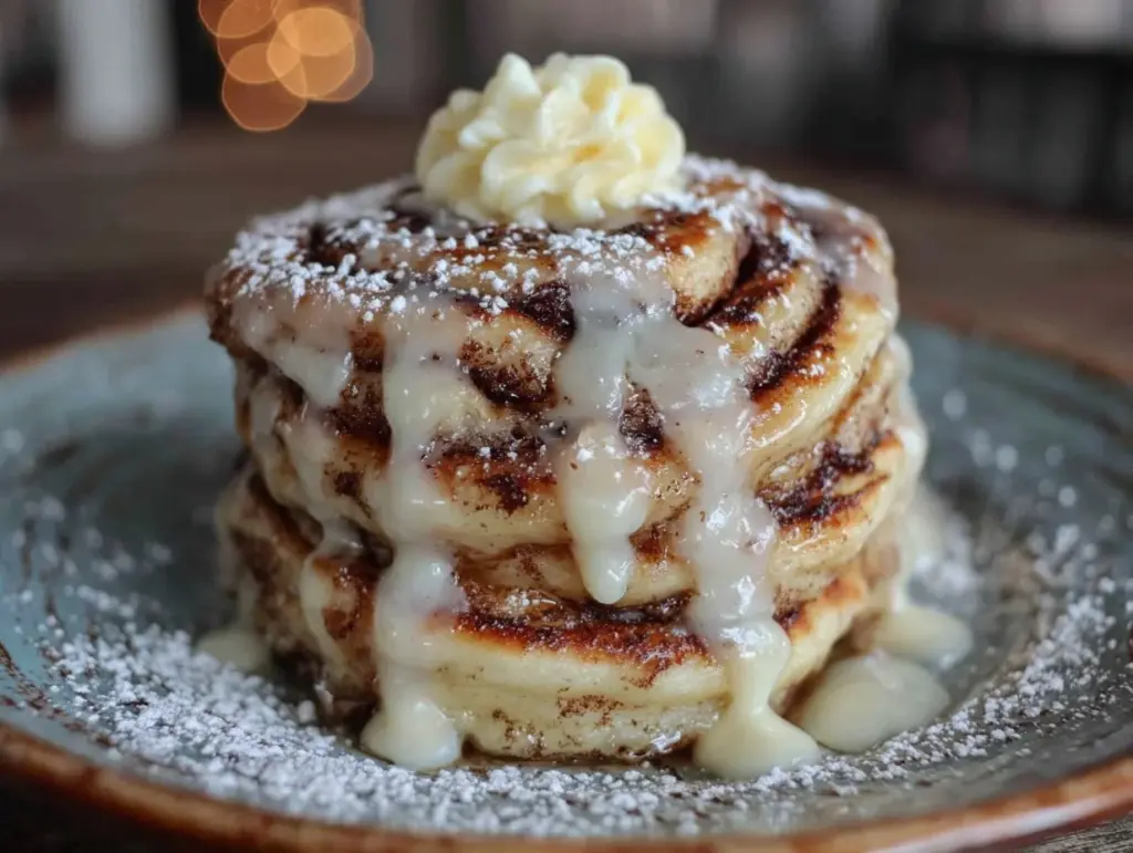 cinnamon roll pancakes - featured image