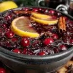 cozy holiday crockpot mulled wine - featured image