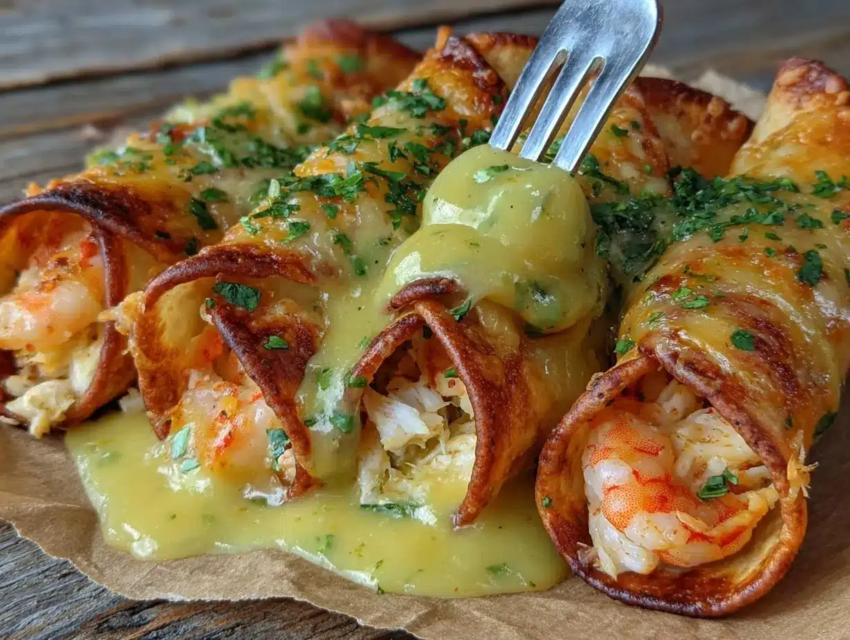 Crab Shrimp Queso Tubes Recipe: Easy Party Appetizer with Crispy Tortillas 4 Crab Shrimp Queso Tubes preparation steps