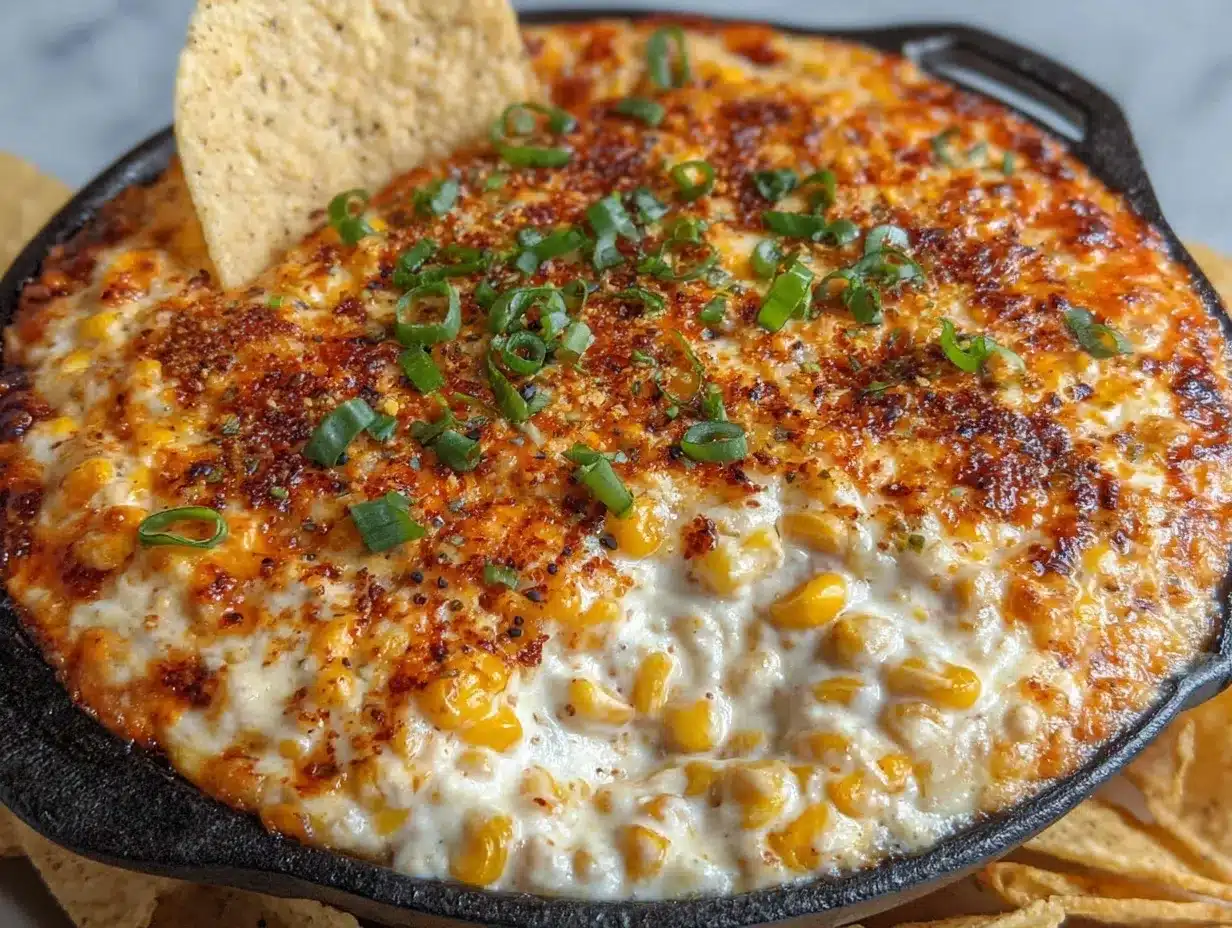 Creamy Baked Elote Dip Recipe Easy Football Tailgate Party Snack 4 creamy baked elote dip preparation steps