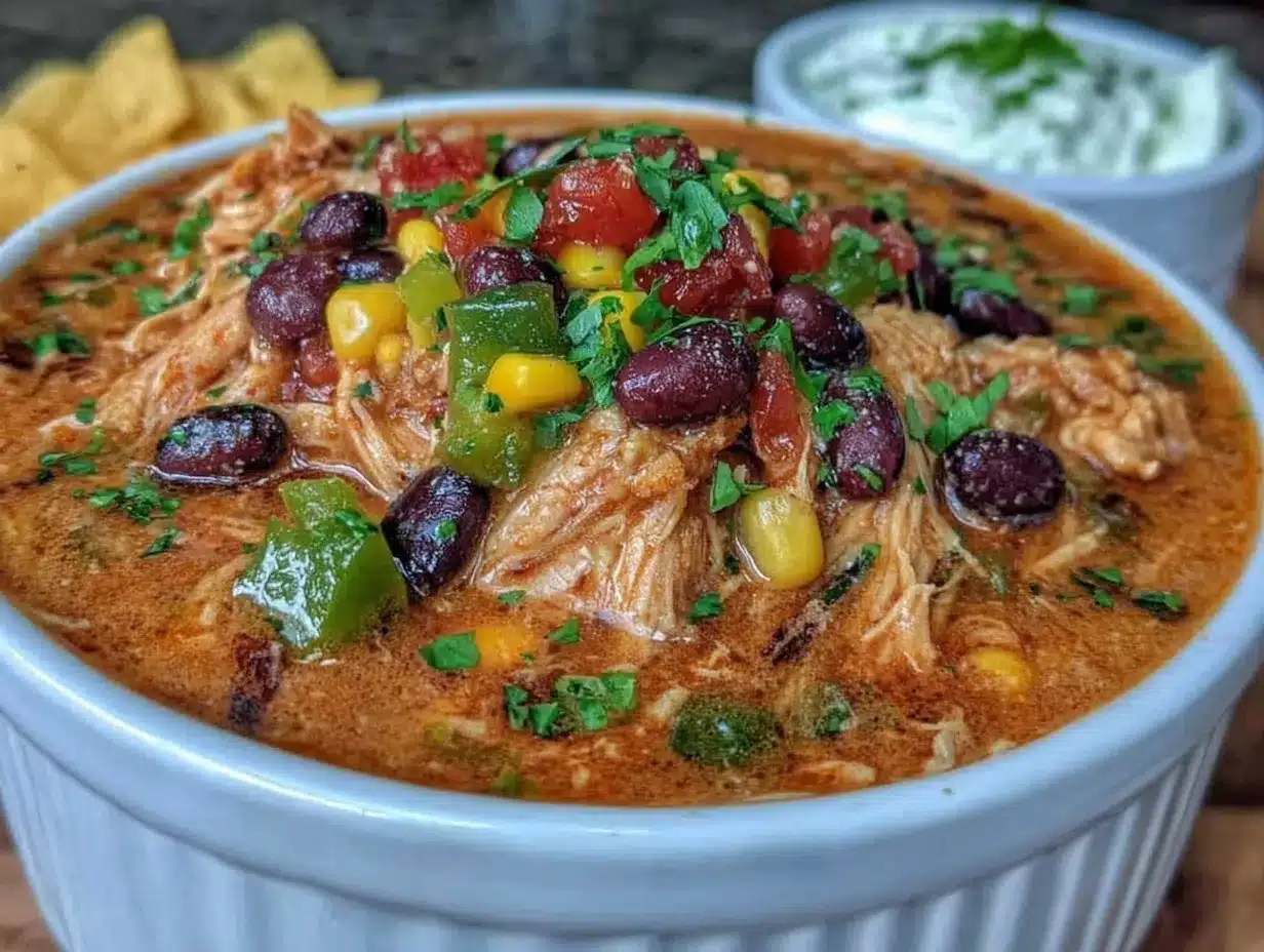 Creamy Chicken Enchilada Soup Recipe – Easy Homemade Comfort Bowl 4 creamy chicken enchilada soup preparation steps