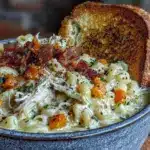 creamy chicken macaroni cheese soup - featured image