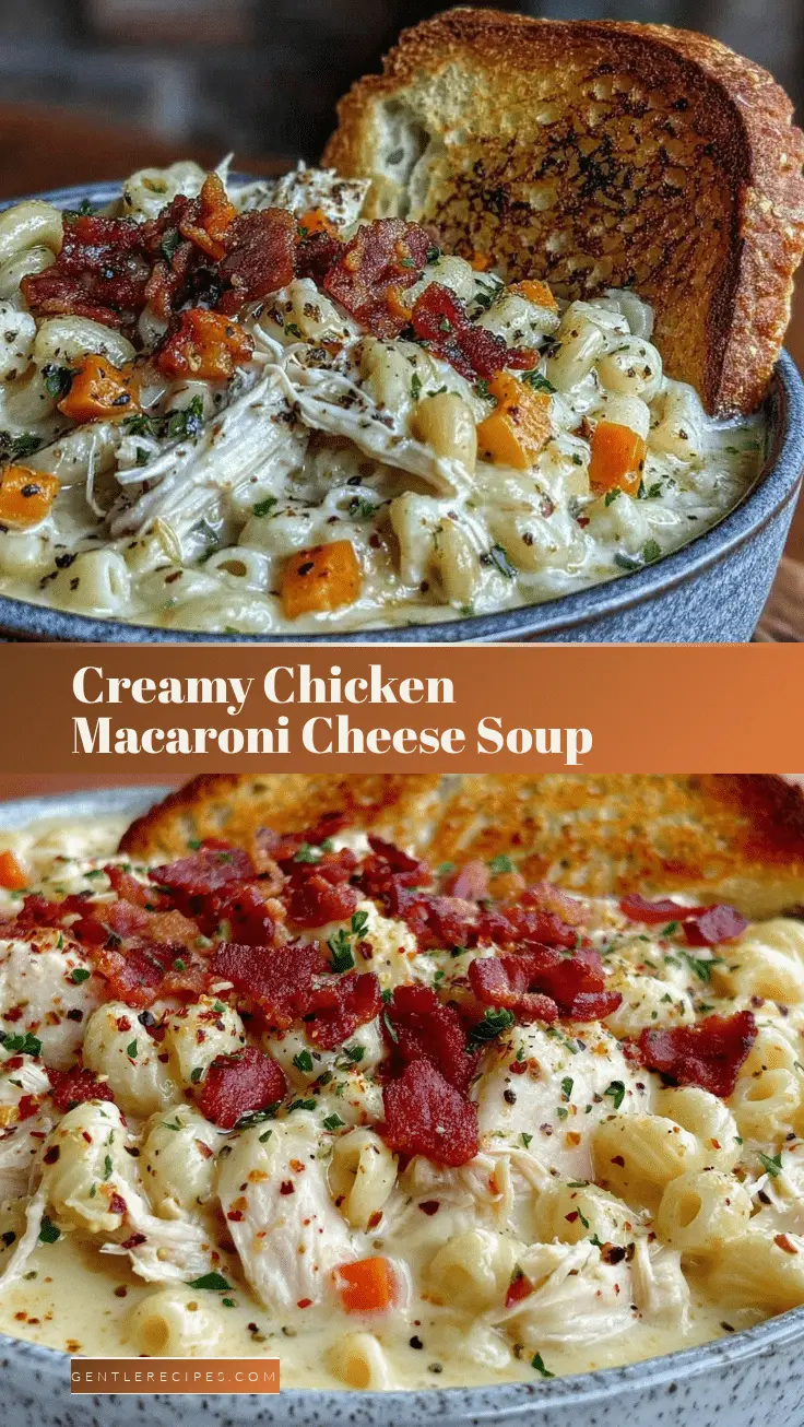 Creamy Chicken Macaroni Cheese Soup Recipe Easy Cozy Winter Comfort Meal 5 creamy chicken macaroni cheese soup recipe