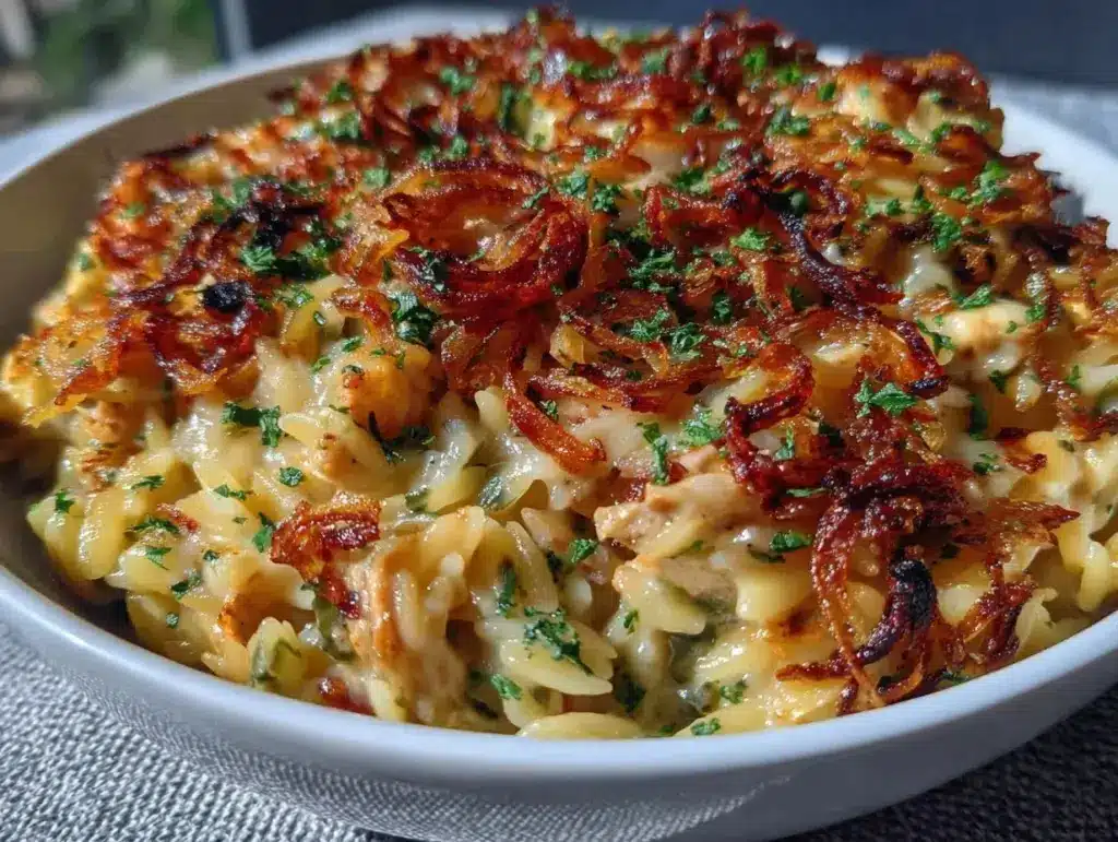 Creamy French Onion Orzo Bake - featured image