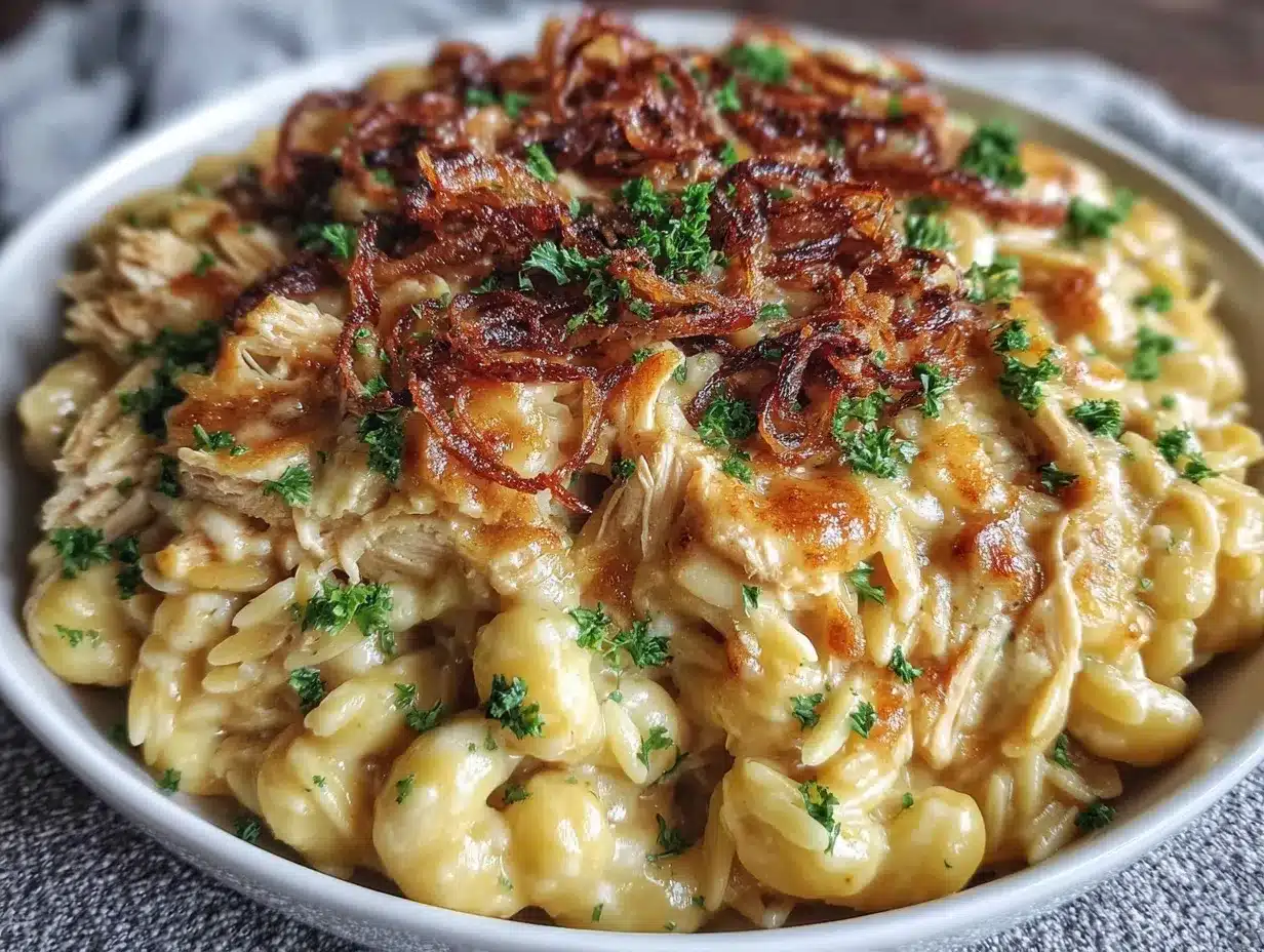 Creamy French Onion Orzo Bake: Easy One Pot Side Dish Recipe 4 Creamy French Onion Orzo Bake preparation steps