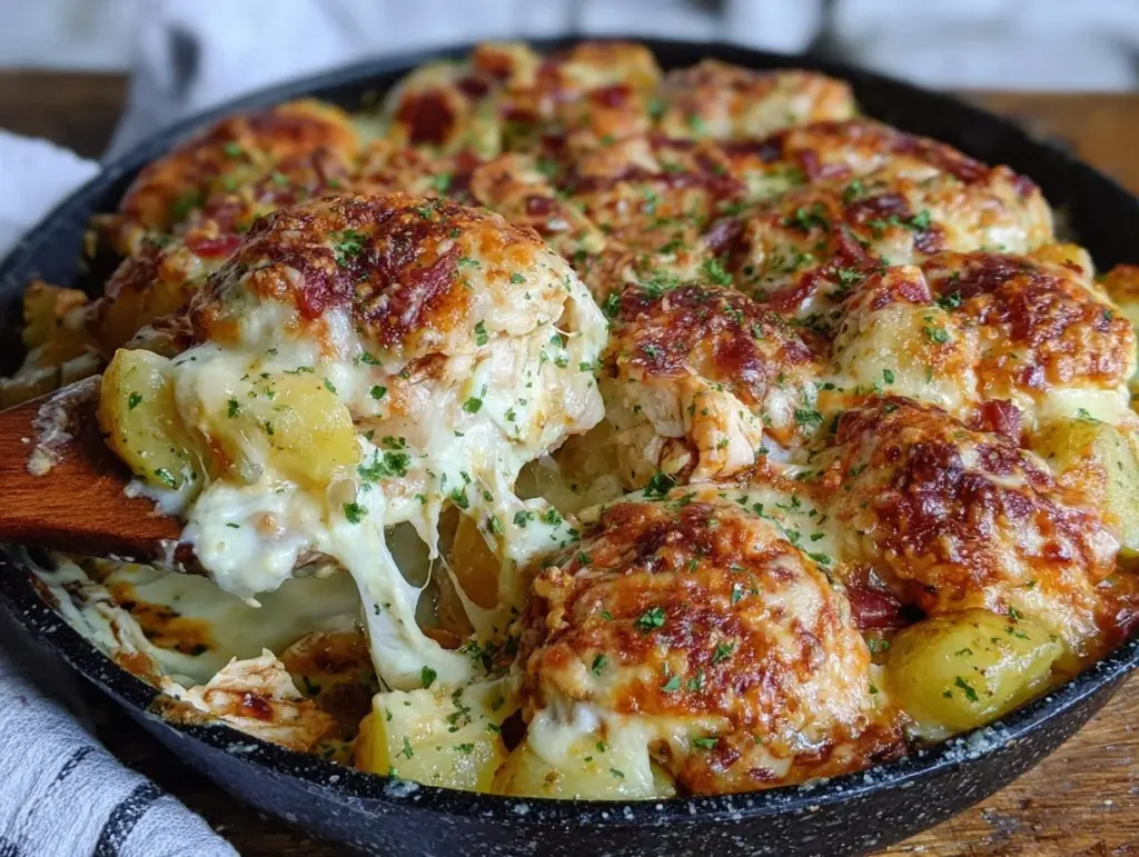 creamy garlic parmesan chicken skillet - featured image