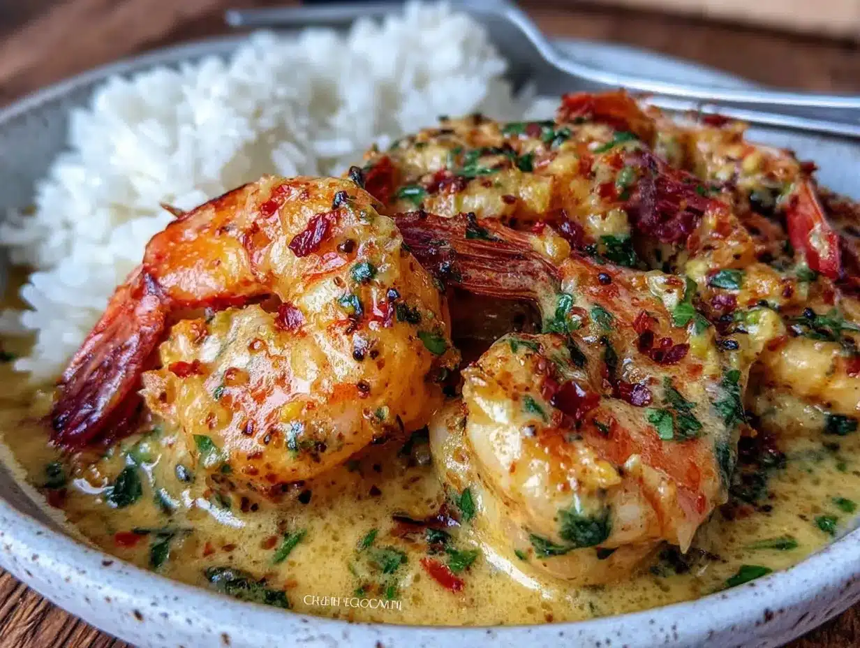 Creamy Garlic Shrimp in Coconut Milk Recipe Easy and Light Dinner Idea 4 creamy garlic shrimp in coconut milk preparation steps