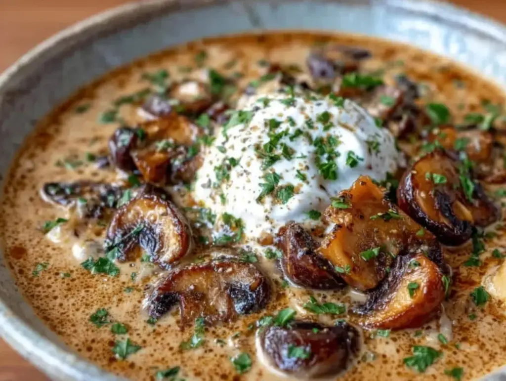 creamy Hungarian mushroom soup - featured image