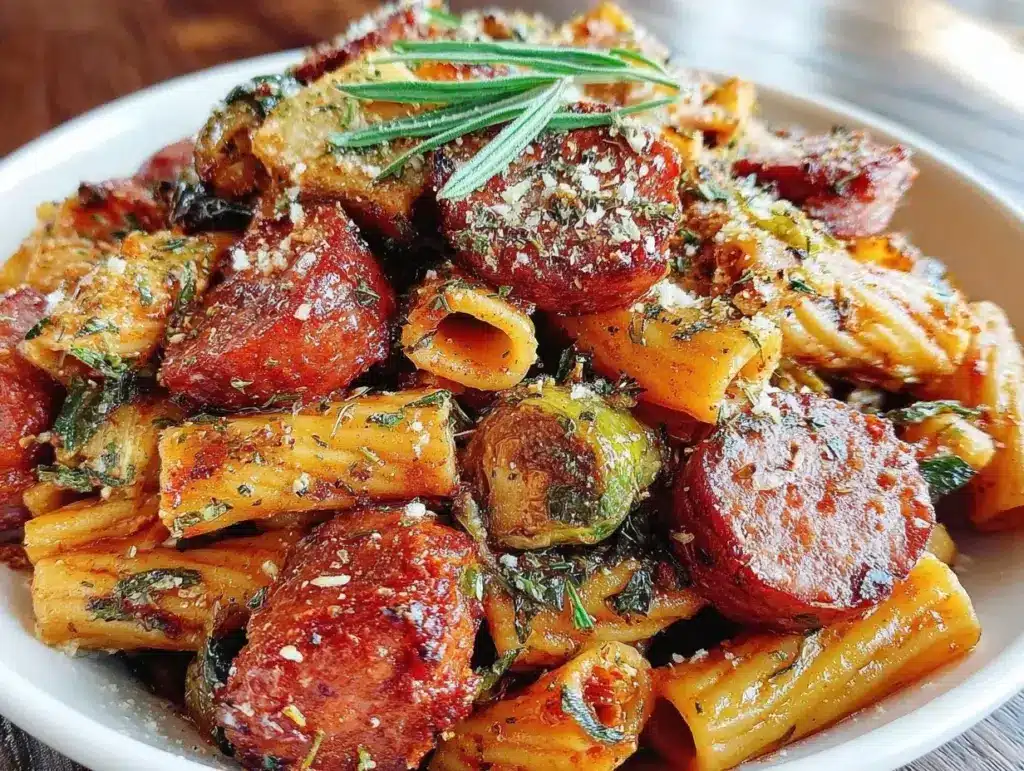creamy keto sausage pasta squash recipe - featured image