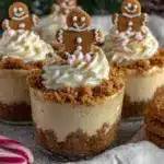 creamy no-bake gingerbread cheesecake cups - featured image