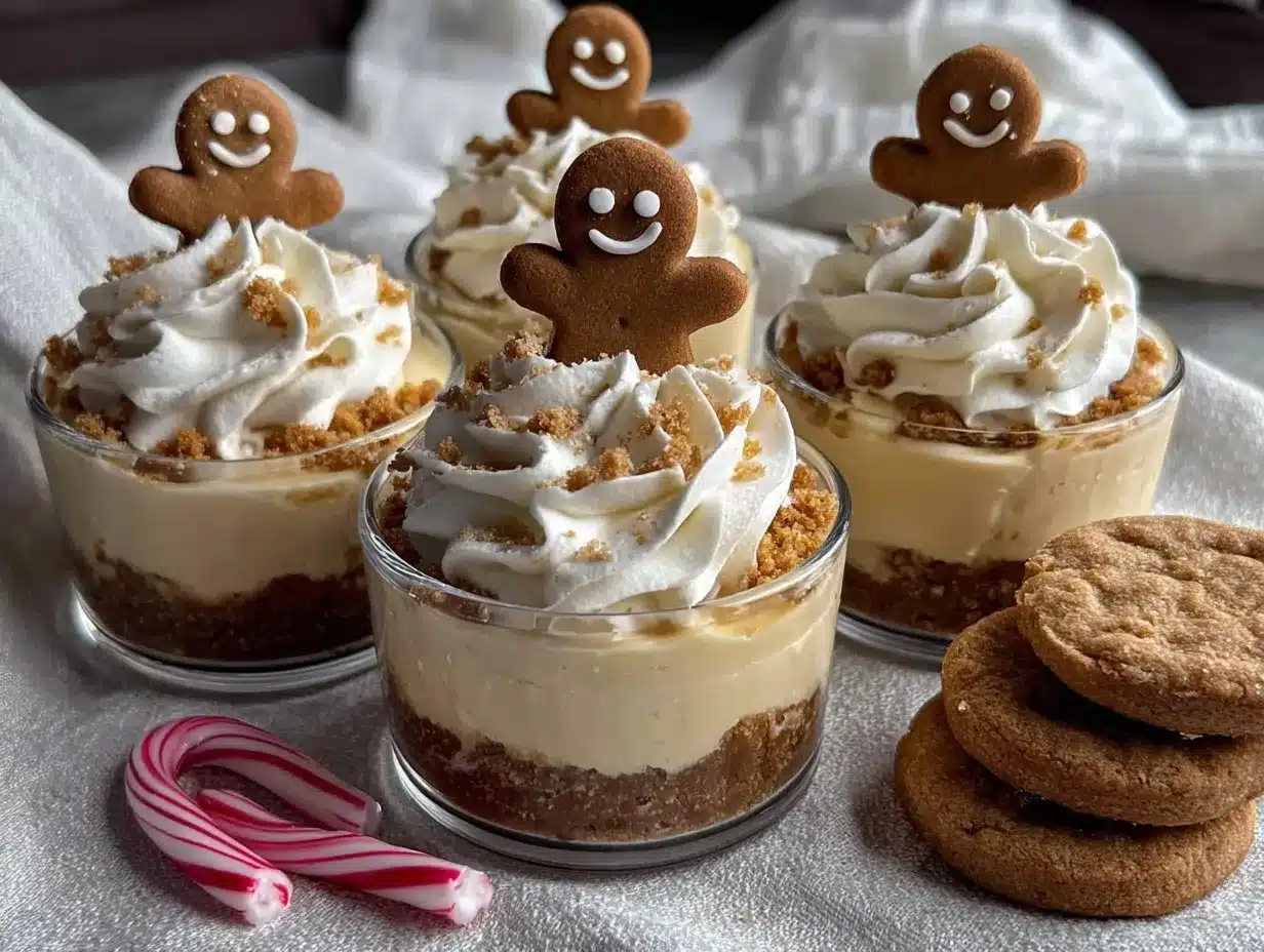 Creamy No-Bake Gingerbread Cheesecake Cups – Easy Christmas Party Dessert 4 creamy no-bake gingerbread cheesecake cups preparation steps