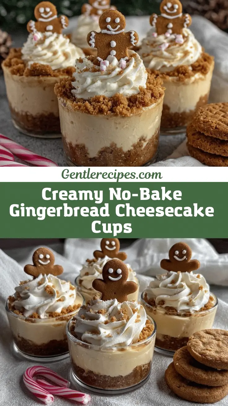 Creamy No-Bake Gingerbread Cheesecake Cups – Easy Christmas Party Dessert 5 creamy no-bake gingerbread cheesecake cups recipe