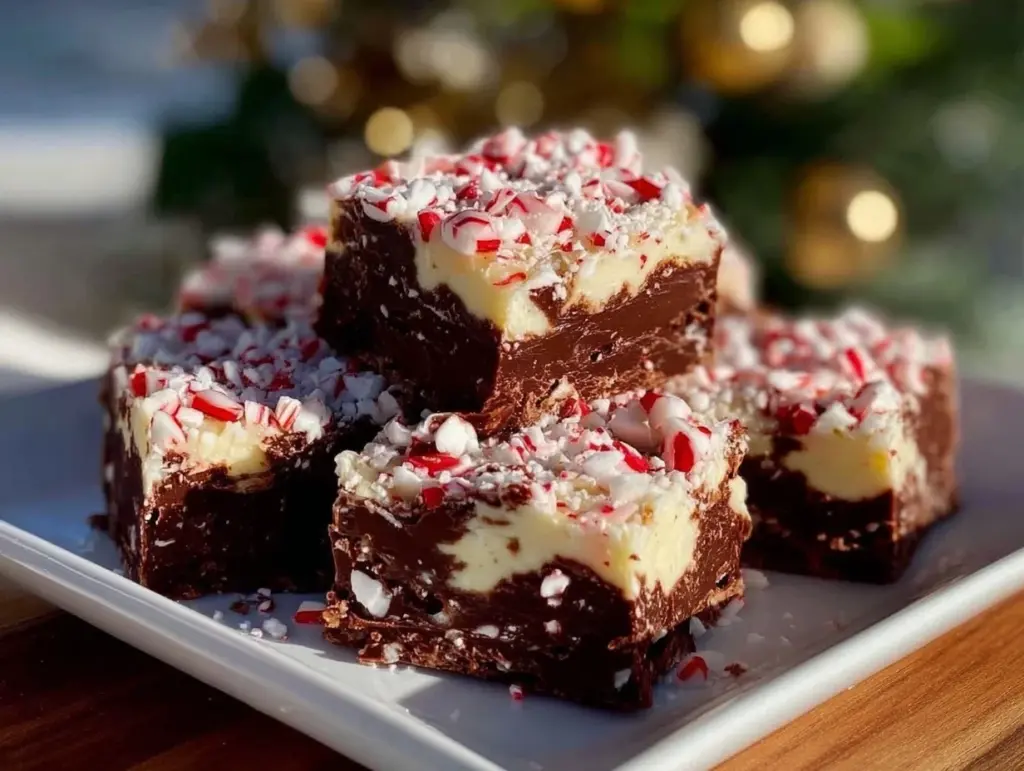 creamy peppermint fudge - featured image