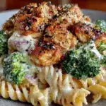 creamy rotisserie chicken broccoli pasta - featured image