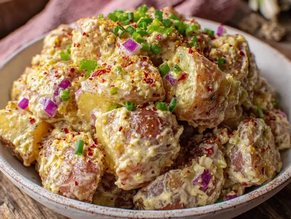 Creamy Southern Potato Salad Recipe Easy Healthy Mustard Dinner Idea 4 creamy Southern potato salad preparation steps