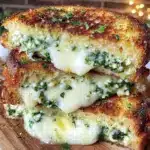 creamy spinach and feta grilled cheese - featured image