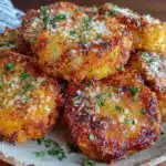 crispy garlic parmesan crusted potatoes - featured image