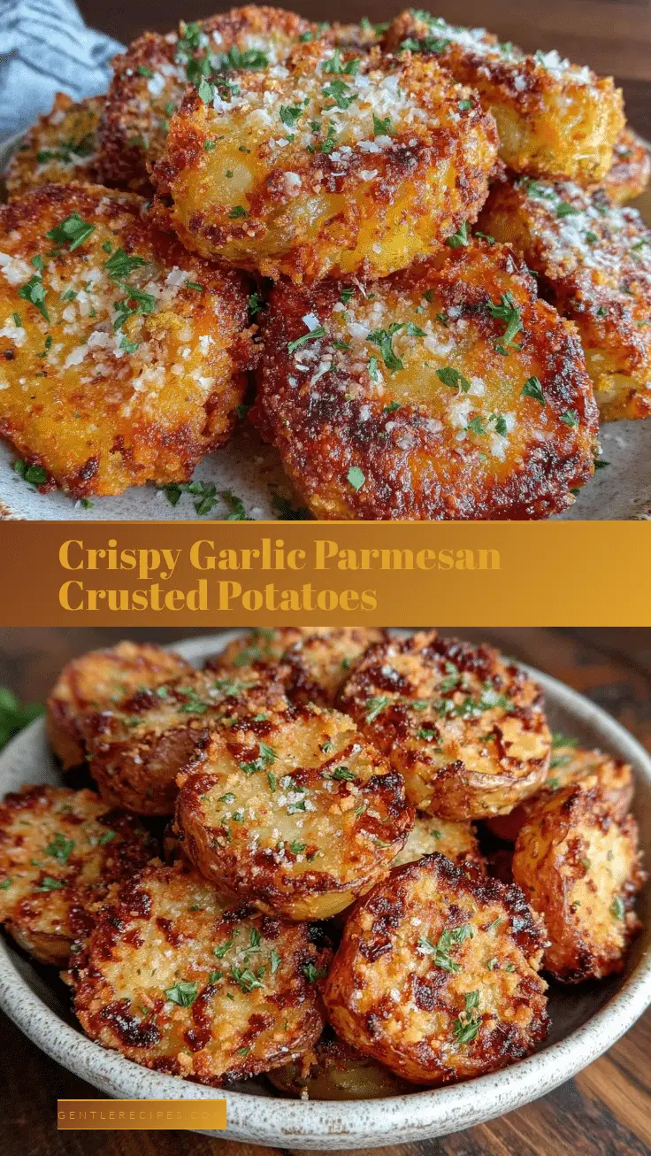 Crispy Garlic Parmesan Crusted Potatoes Easy Healthy Side Dish Recipe 5 crispy garlic parmesan crusted potatoes recipe