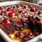 easy cherry chocolate dump cake - featured image