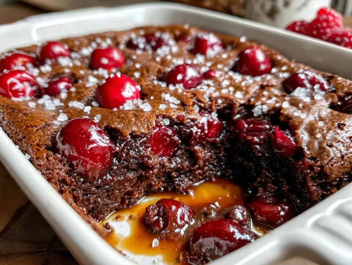 Easy Cherry Chocolate Dump Cake Recipe Perfect Mediterranean Dessert Treat 4 easy cherry chocolate dump cake preparation steps