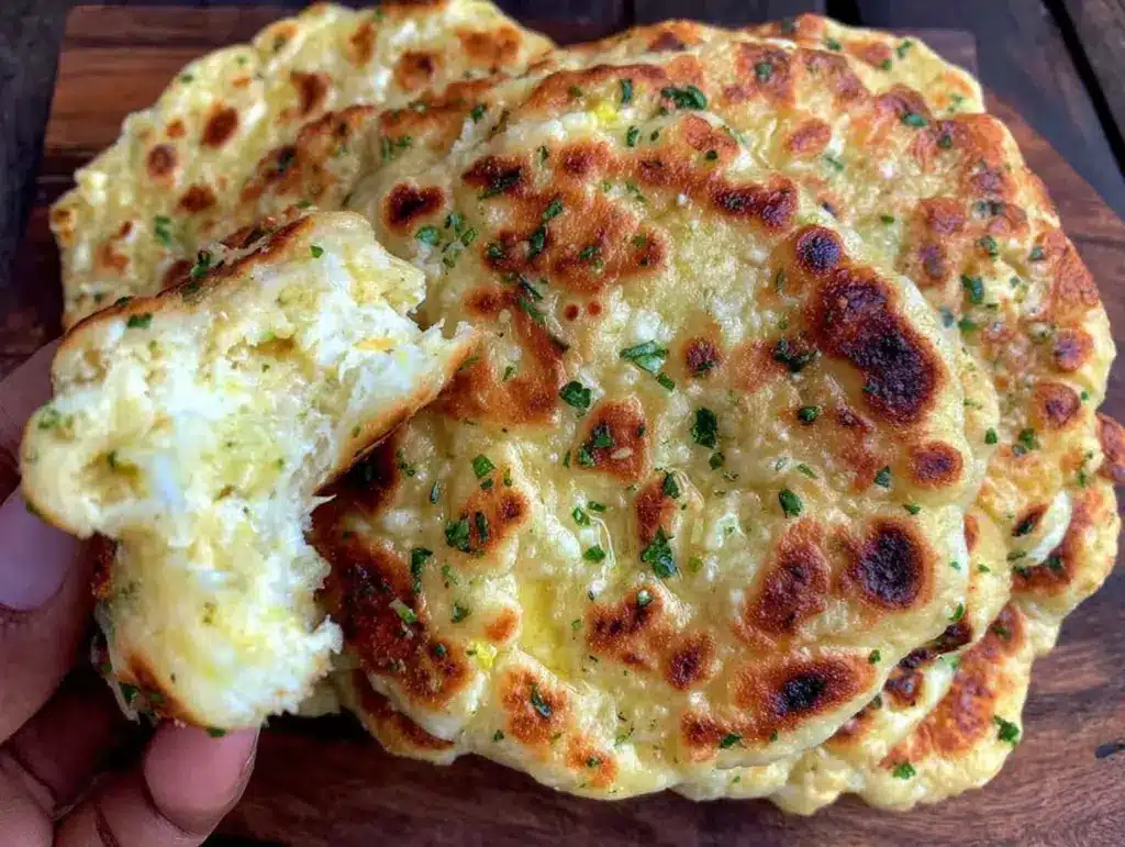 easy garlic flatbreads recipe - featured image