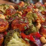 easy sheet pan cashew chicken - featured image