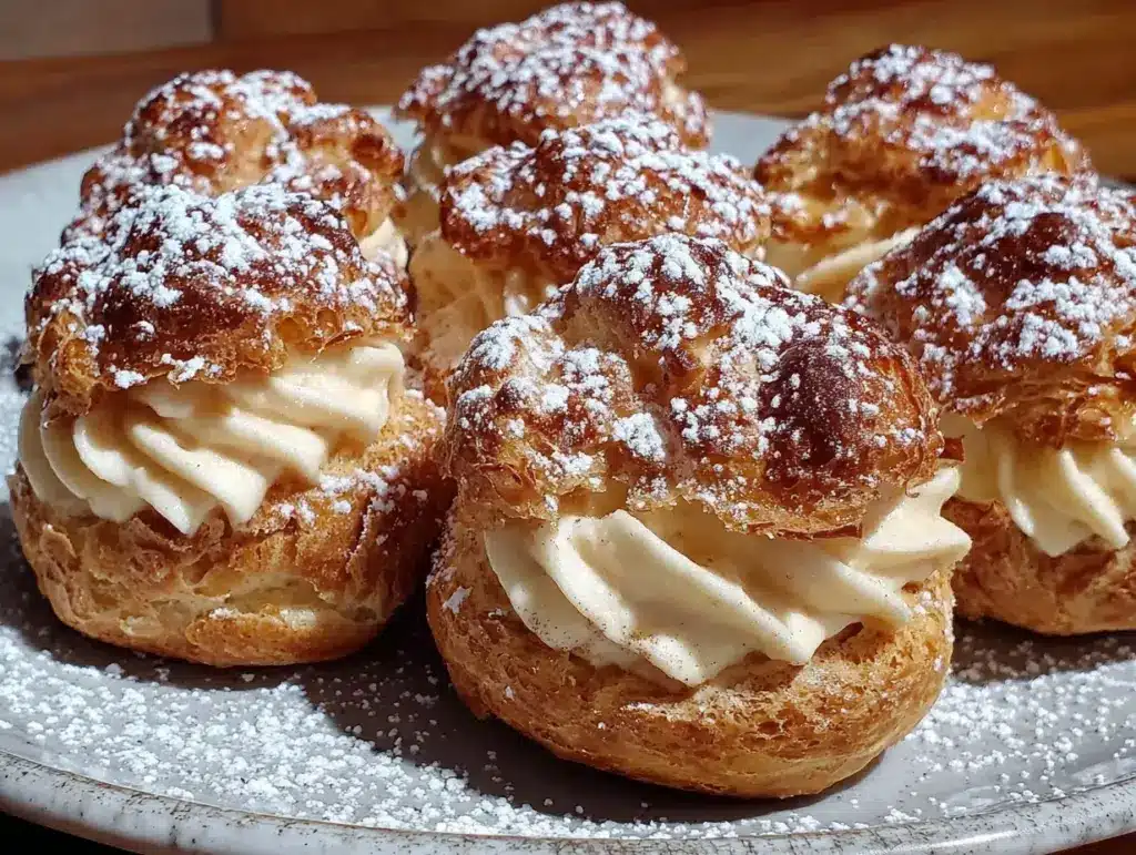 eggnog cream puffs - featured image