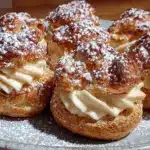 eggnog cream puffs - featured image