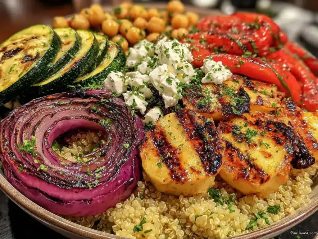 flavorful grilled mediterranean bowl - featured image