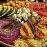 flavorful grilled mediterranean bowl - featured image