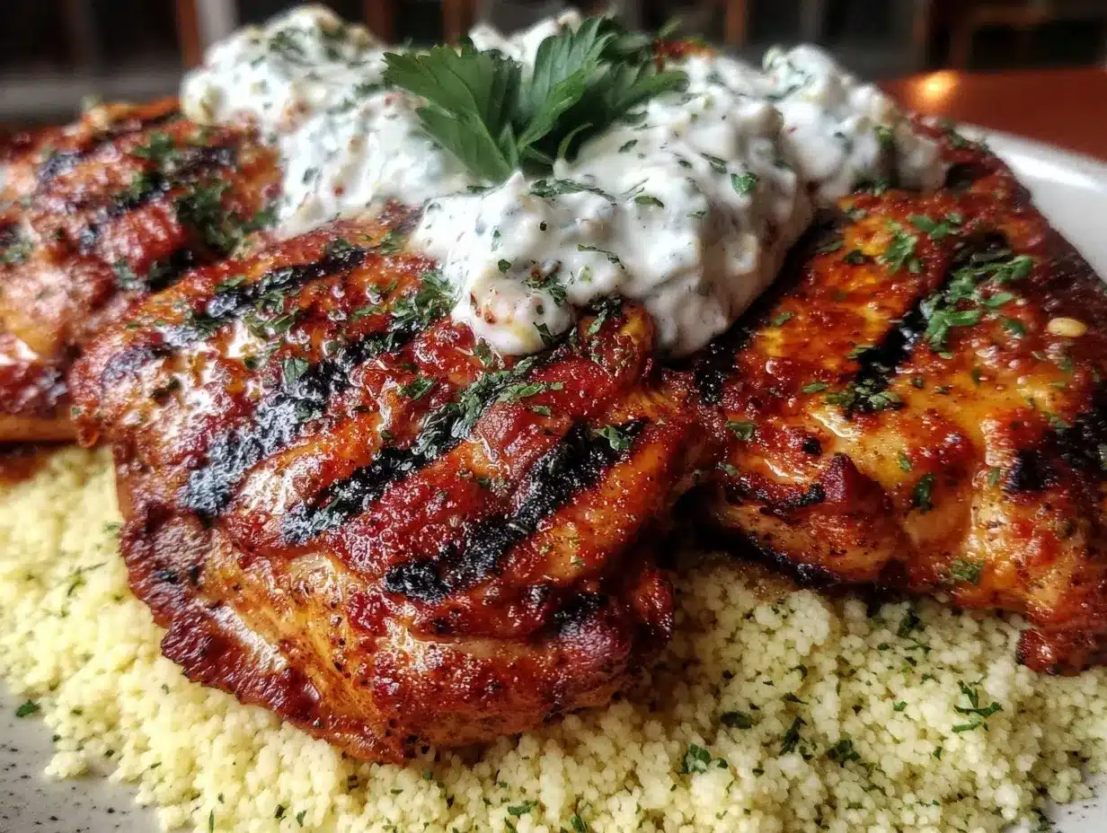 Flavorful Mediterranean Chicken Recipe with Easy Tzatziki and Couscous Healthy Dinner 4 flavorful mediterranean chicken recipe preparation steps