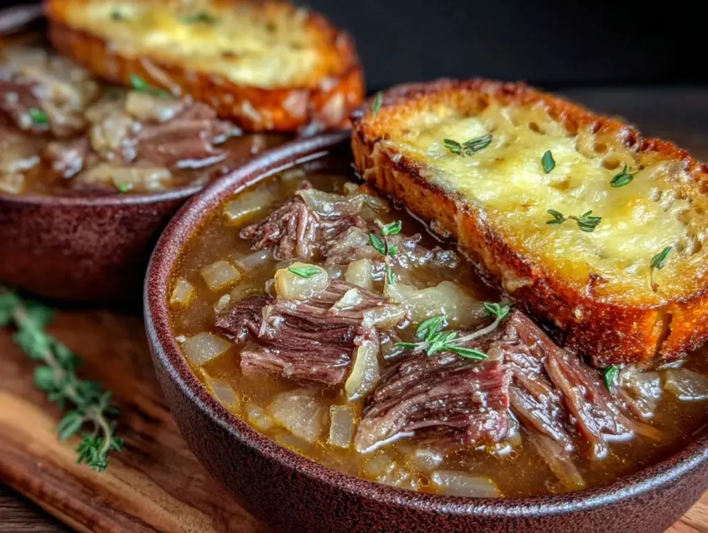 french onion beef short rib soup - featured image