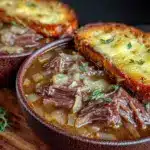 french onion beef short rib soup - featured image
