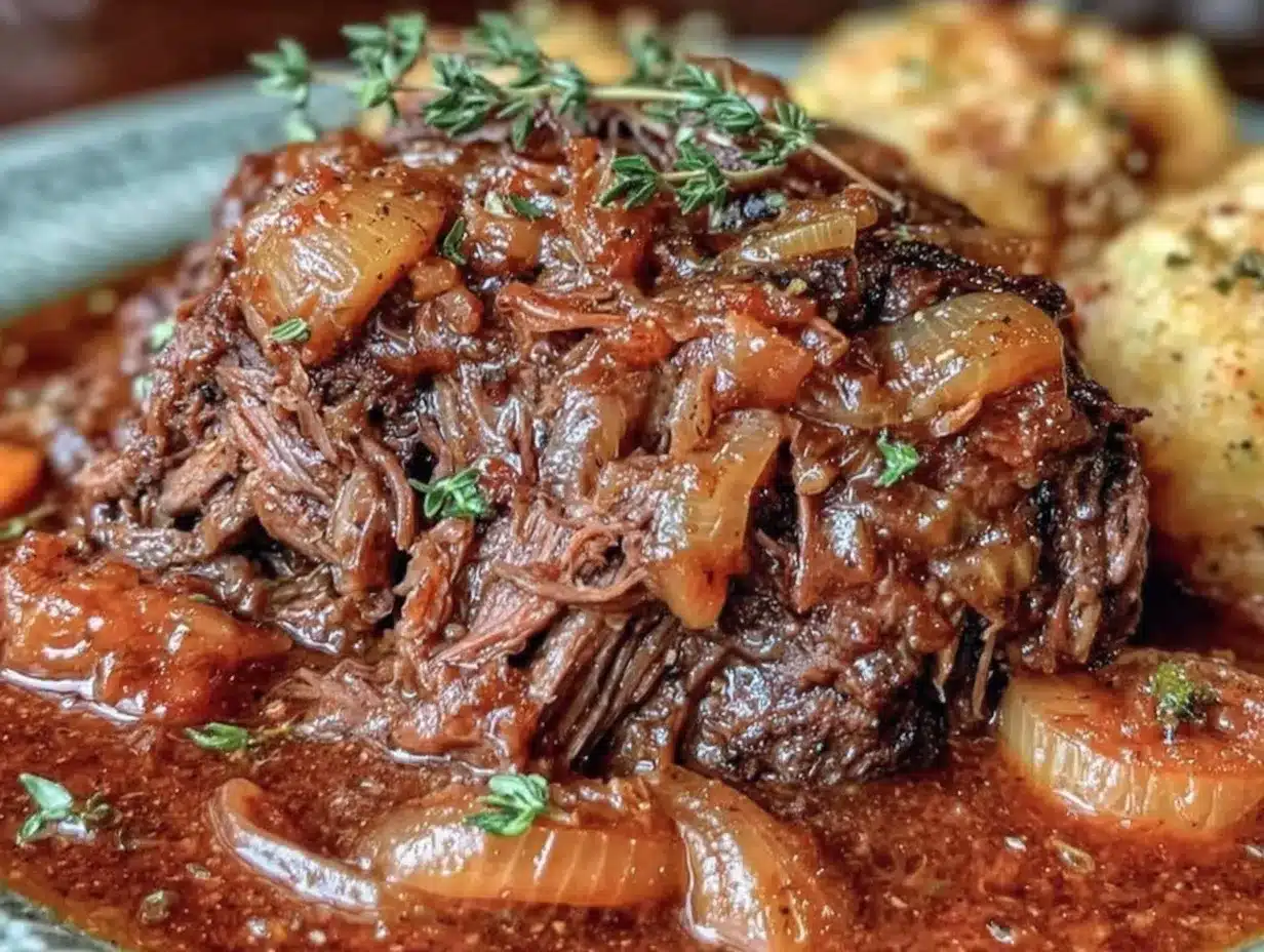 French Onion Pot Roast Recipe – Easy Family Dinner for 6+ 4 French onion pot roast preparation steps