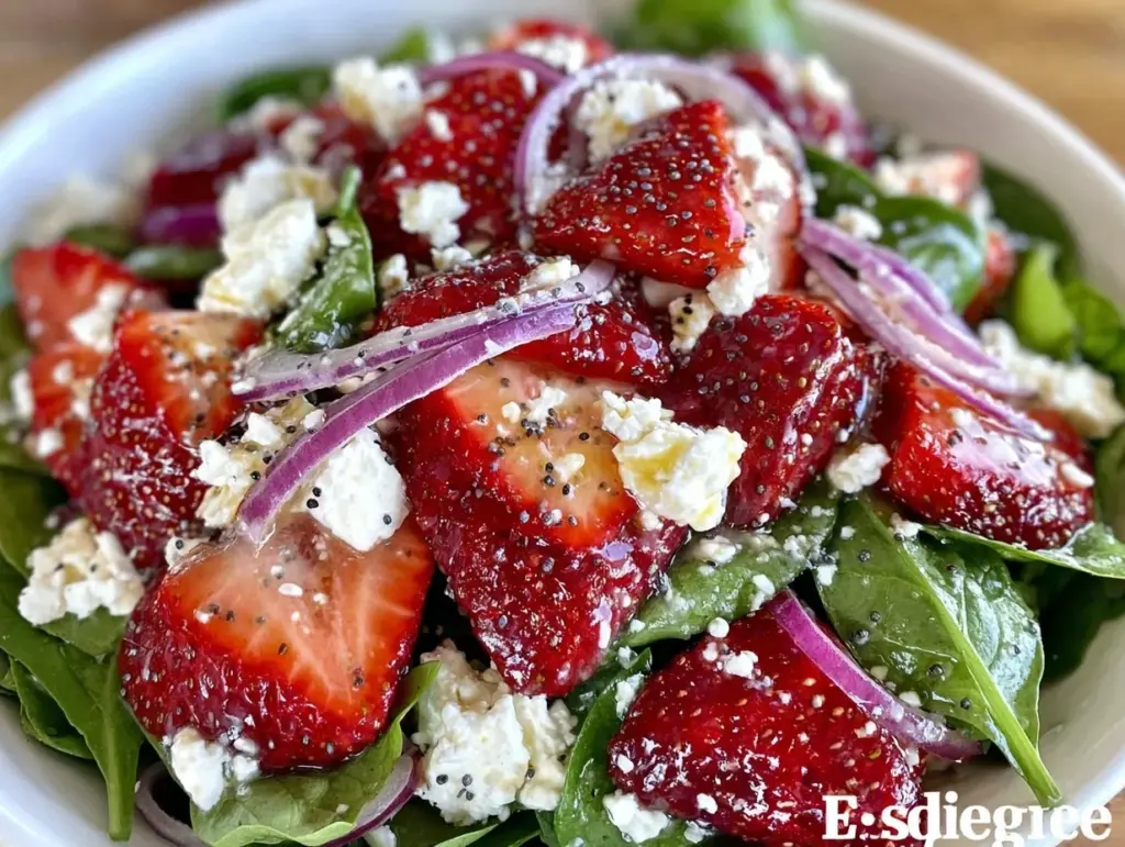 Home 2 fresh summer strawberry spinach salad - featured image