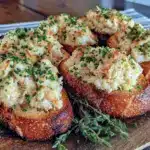 garlic butter crab toasts - featured image