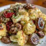 garlic cauliflower mushroom skillet keto - featured image