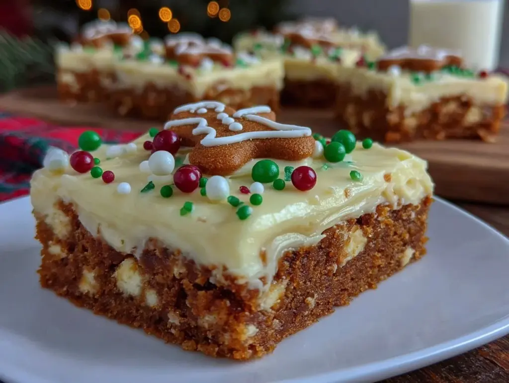 gingerbread cookie bars - featured image