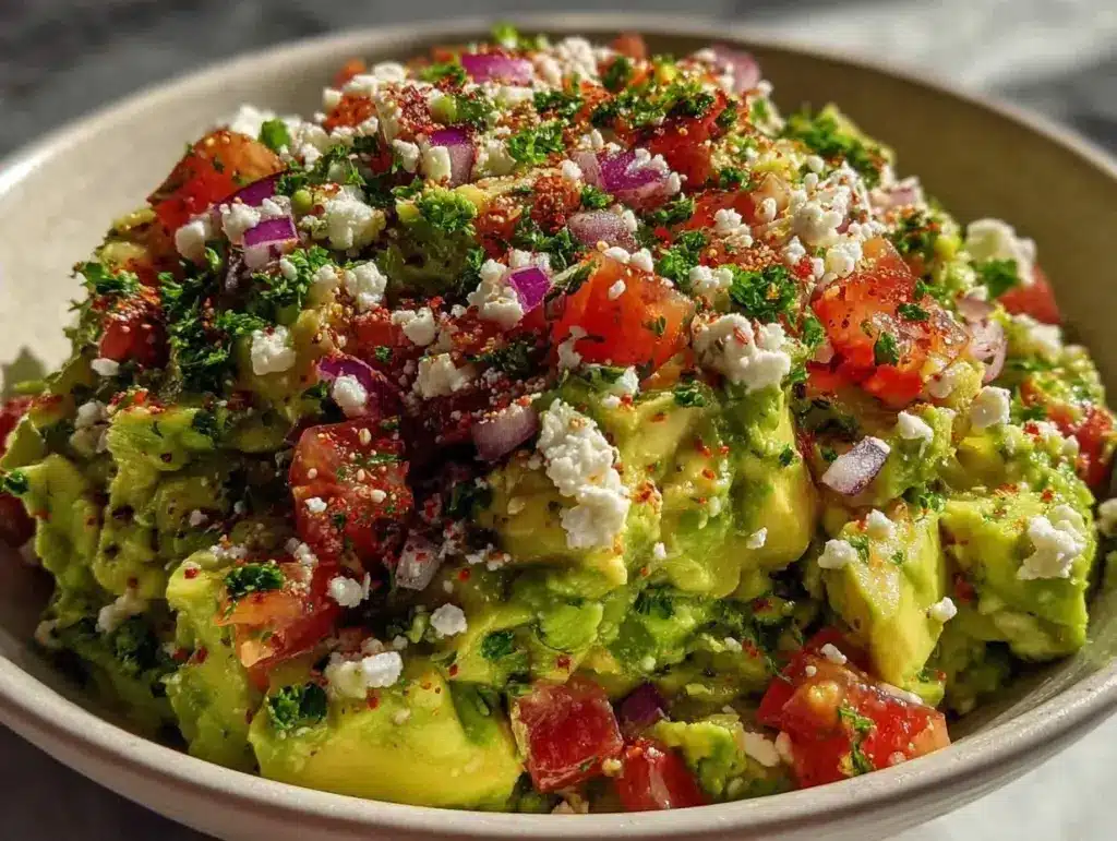 healthy avocado feta dip - featured image