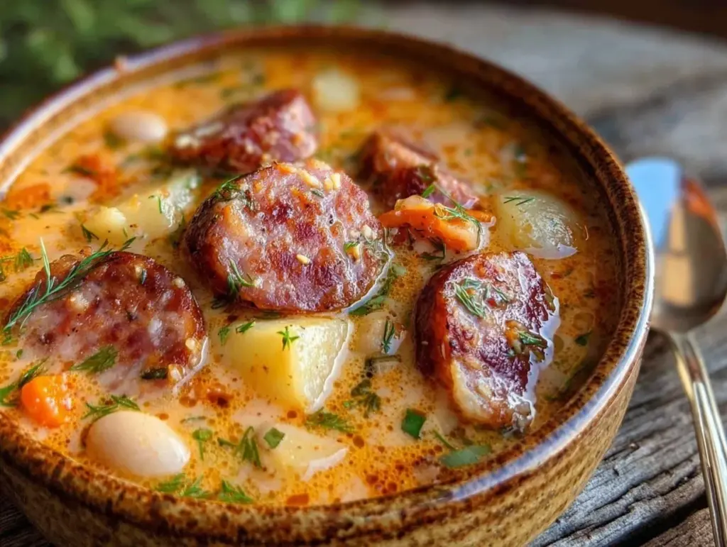 hearty kielbasa potato soup - featured image